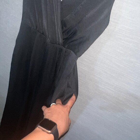 BCBGeneration Black Pleated Maxi Dress Size 4 Formal Gown w/ Pockets, Evening - Picture 9 of 15